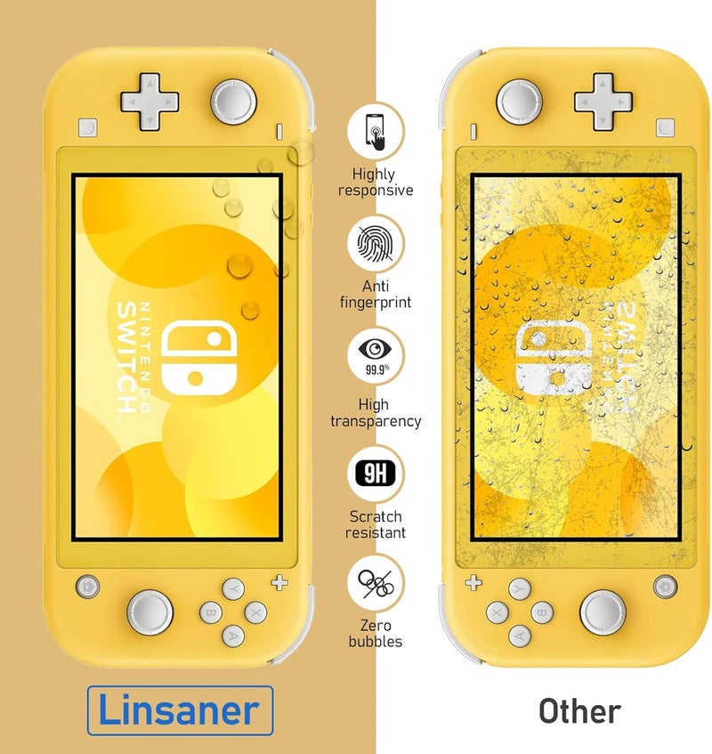 Linsaner 2-Piece Tempered Glass Screen Protector, Custom-Made for Nintendo Switch Lite HD,Anti-Scratch,Clear and Transparent,Fingerprint-Resistant, Bubble-Free Installation,Fit for Switch Lite - Image 3